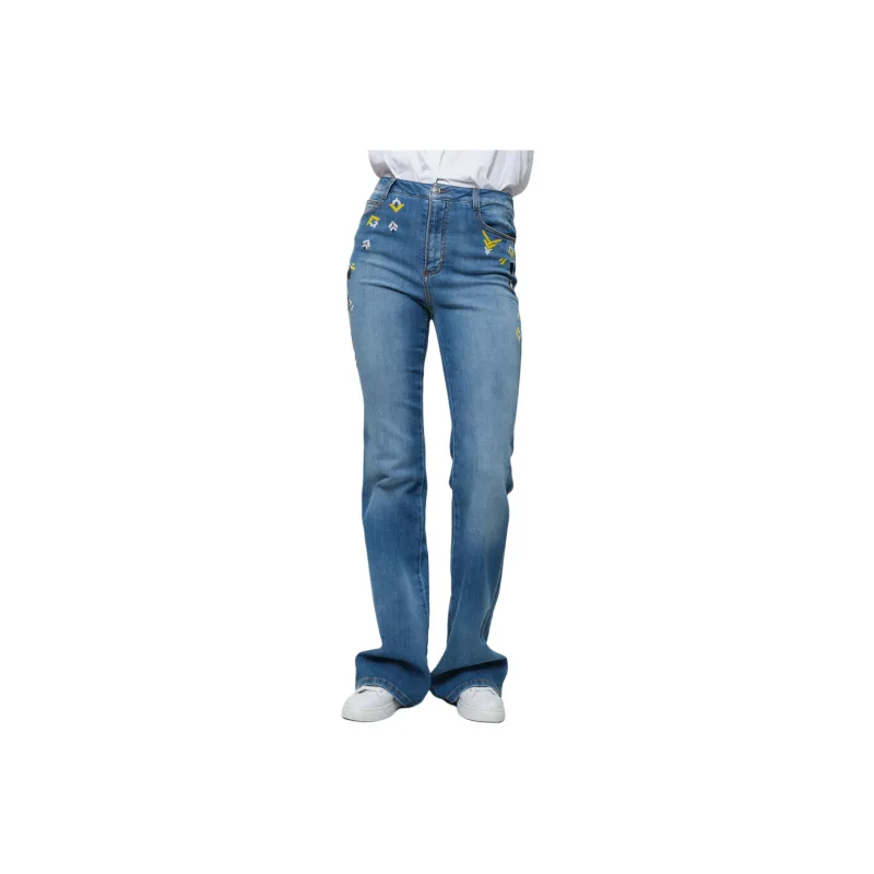ERMANNO SCERVINO Embroidered Flared Leg Jeans-0
