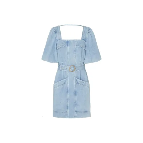 MO&CO Short-Sleeved Dresses Women's Denim Light Blue