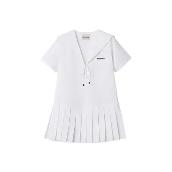 MIU MIU SS24 Short-Sleeved Dresses Women's White
