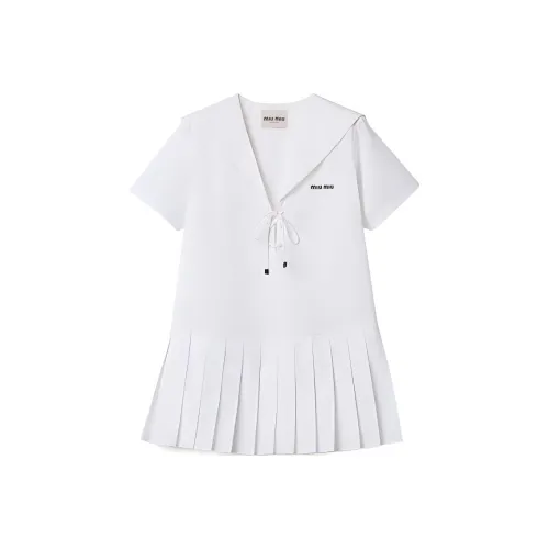 MIU MIU SS24 Short Sleeved Dresses Women's White