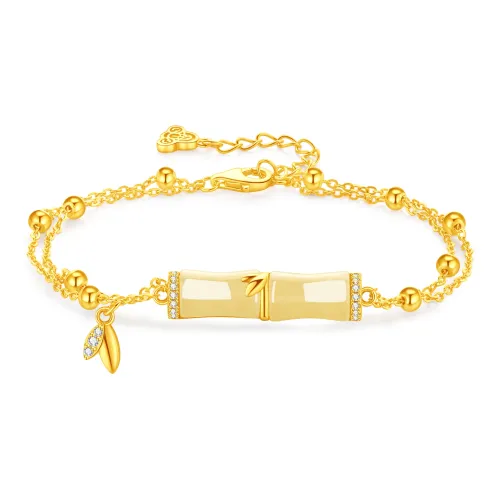 Lao Feng Xiang Hetian Jade Bracelets Pale Greenish White Jade Women's