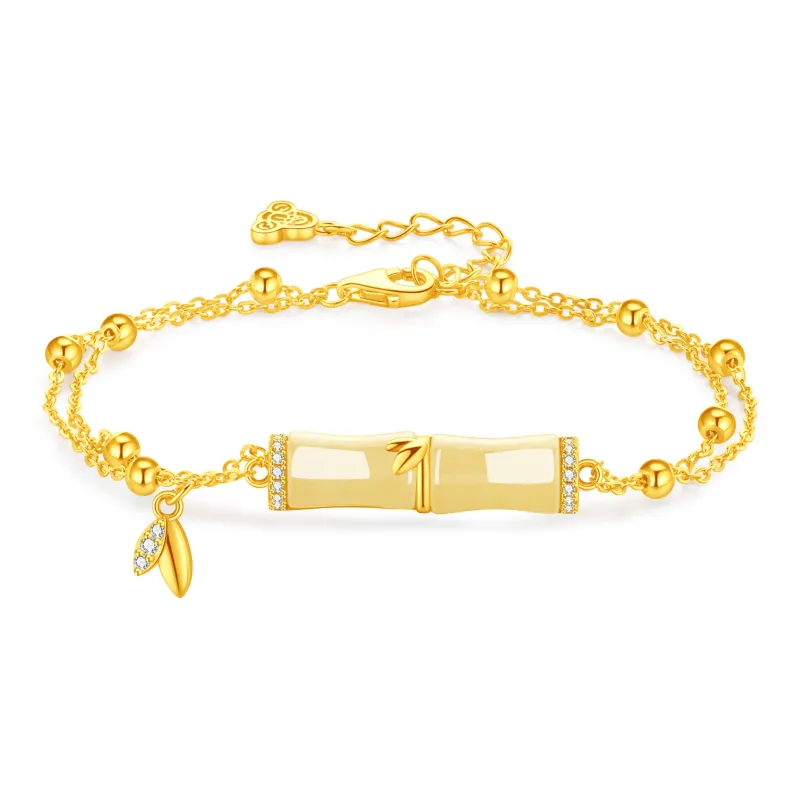 Lao Feng Xiang Hetian Jade Bracelets Pale Greenish White Jade Women's-0