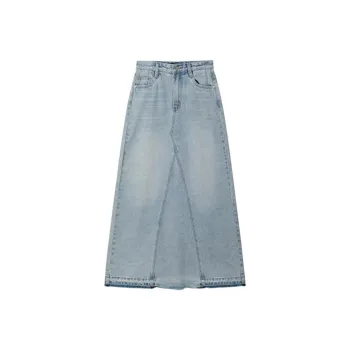 FORNI Denim Long Skirt Women's Denim Blue