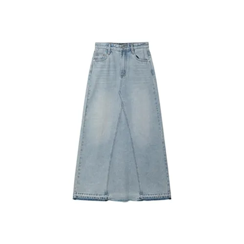 FORNI Denim Long Skirt Women's Denim Blue