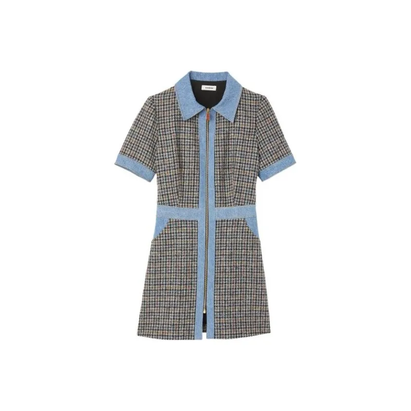 Sandro Short Sleeved Dresses Women's Blue-0