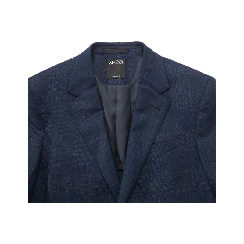 Zegna SS25 Business Suit Coat Men's Dark Blue-2