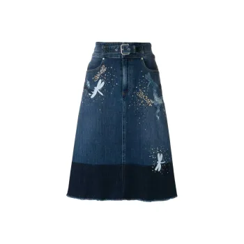 RED VALENTINO Denim Long Skirts Women's Blue