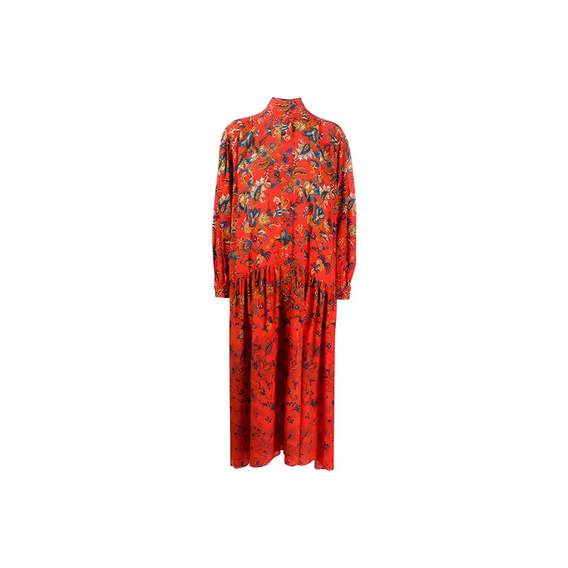 Givenchy Long-Sleeved Dresses Women's Red-0