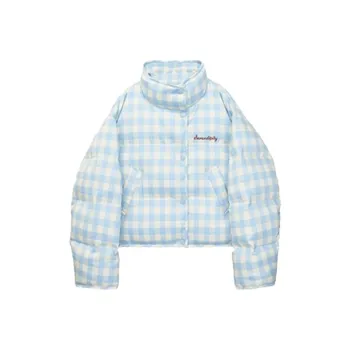 PAZZO Loose Fit Stand Collar Single Breasted Cropped Thickened Puffer Jacket Women's