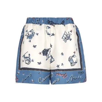 FENDI Printed Satin Shorts
