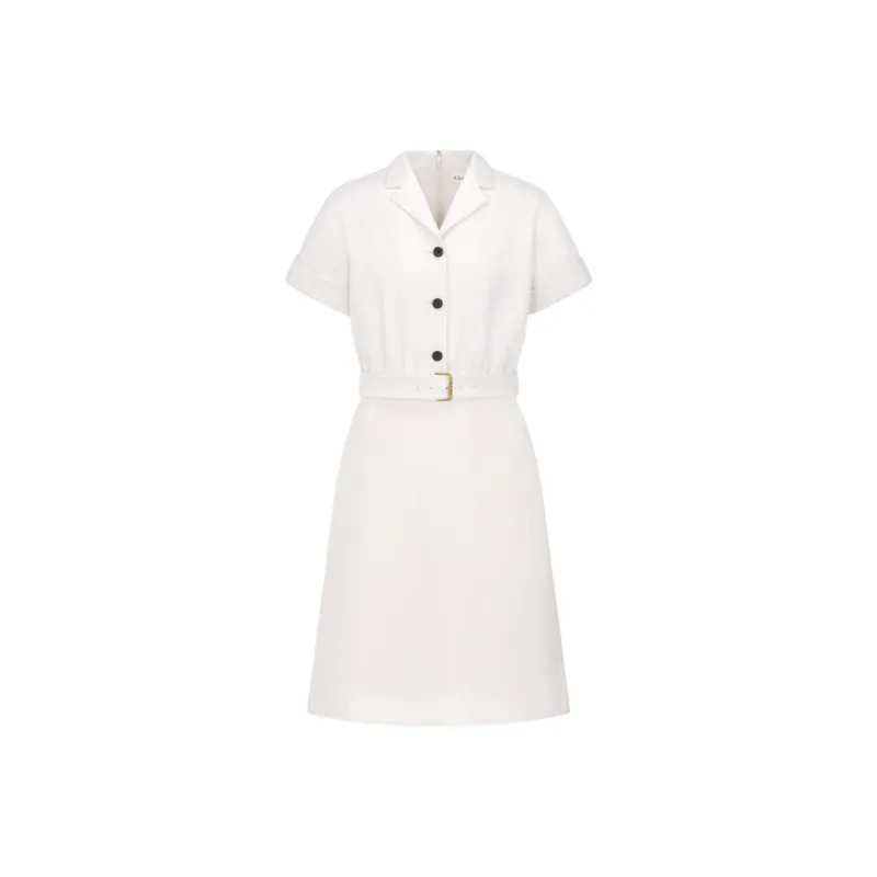 DIOR FW24 Short Sleeved Dress Women's White-0