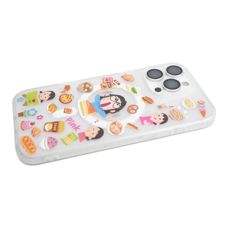 Wei Xin Acrylic Material Foodie Little Girl Phone Cases Compatible With IPhone 16/15 Pro Max/Apple 13/14 Pro/Max-7