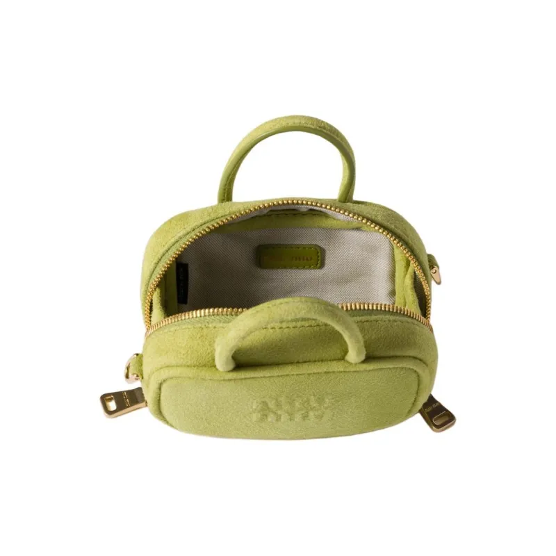MIU MIU Beau Sheepskin Boston Bag, Shoulder Bag, Handbag Mini Women's Olive-2