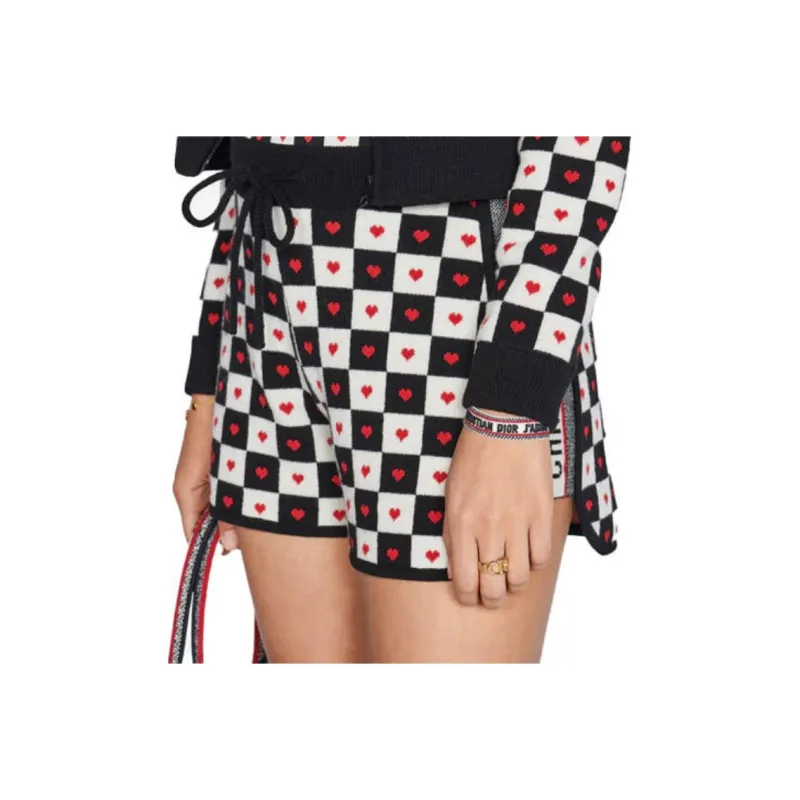 DIOR Quarterly New Products Casual Shorts Women's Black White Red-0