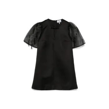 GANNI Fringed Organza Mini Dress