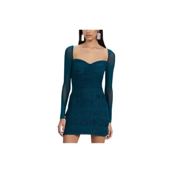 Self portrait Long Sleeved Dresses Women's Graphite Blue
