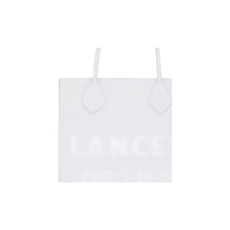 LANCEL Smooth Cow Leather Tote Bag Shopping Bag Shoulder Bag Handbag Women's White-4
