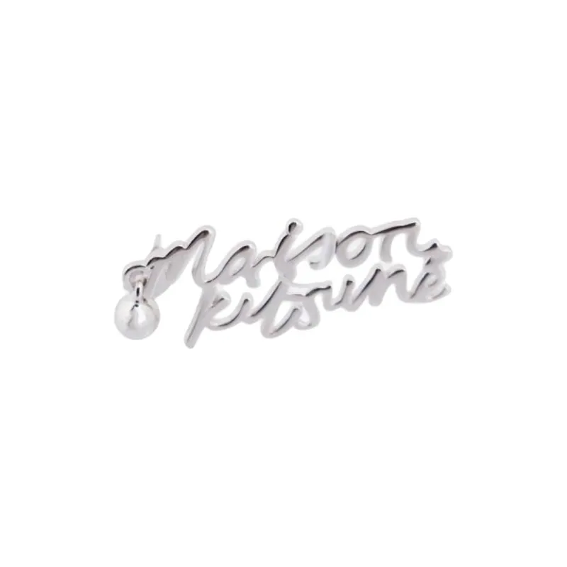 Maison Kitsune Handwritten logo Earrings-1
