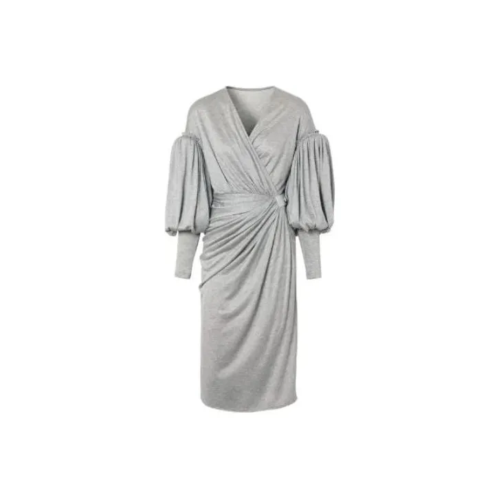 Burberry Puff Sleeve Wrap Dress-0