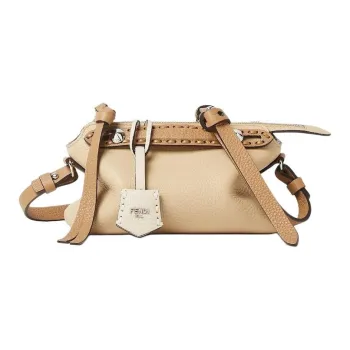 FENDI Selleria Calfskin Shoulder Bag, Crossbody Bag, Handbag Mini Women's Beige