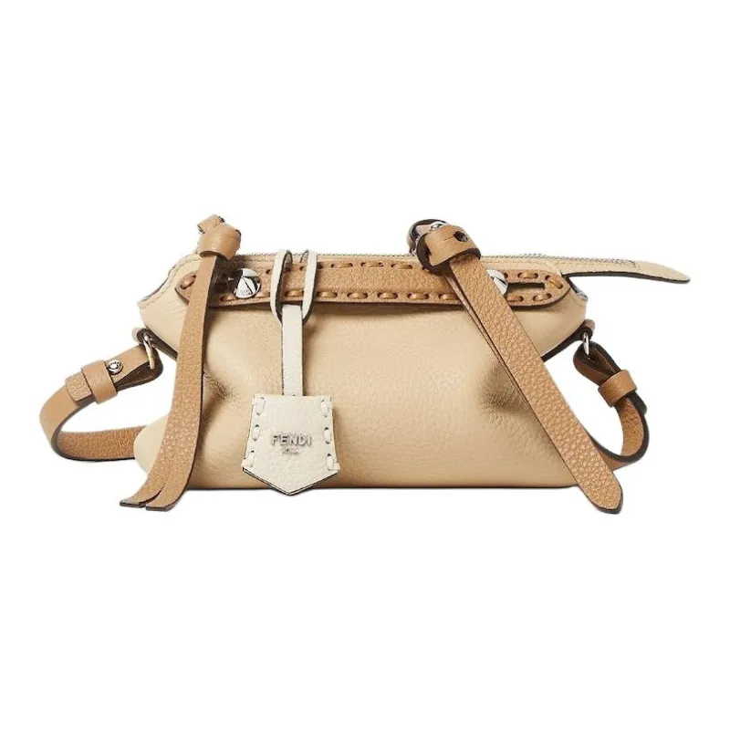 FENDI Selleria Calfskin Shoulder Bag, Crossbody Bag, Handbag Mini Women's Beige-0