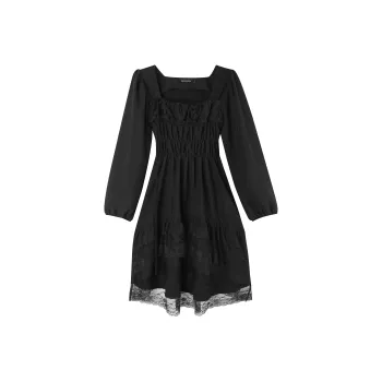 BIENKIMIIYE A Line Skirt Dress Black