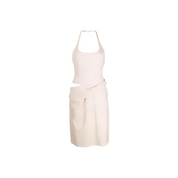 Jacquemus Cut Out Sleeveless Asymmetric Dress