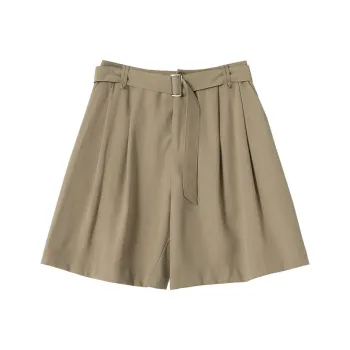 SOON FLOWER Casual Shorts Women's Khaki