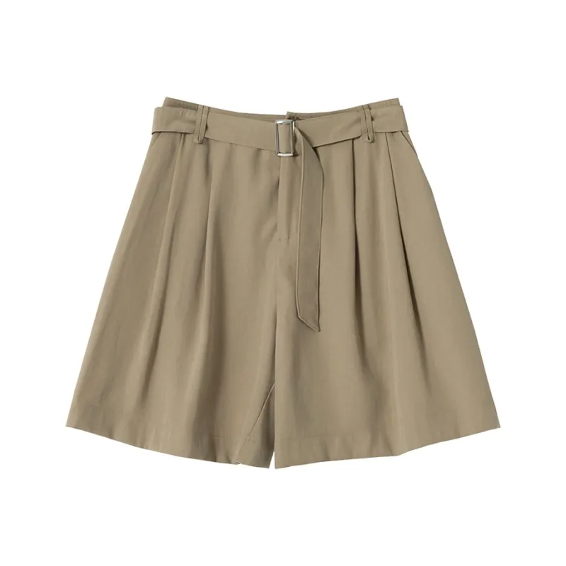 SOON FLOWER Casual Shorts Women's Khaki-0