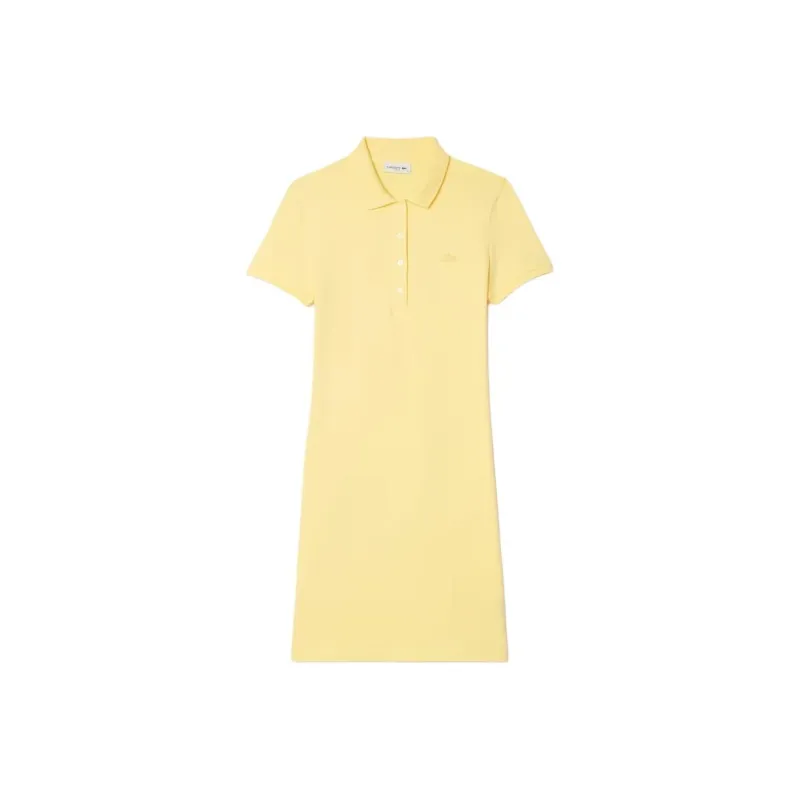 LACOSTE Short Sleeved Dress Women's Light Yellow-0