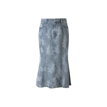 VVNK JANE PLUS Denim Long Skirt Women's Medium Blue