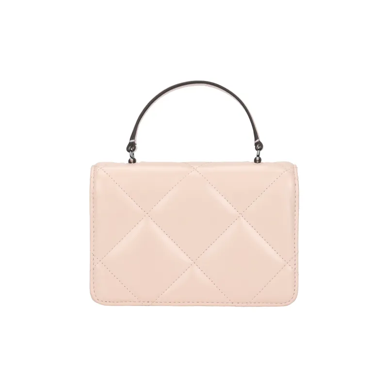 TORY BURCH Kira Diamond Quilt Mini Top Handle Chain Wallet Soft Pink-2