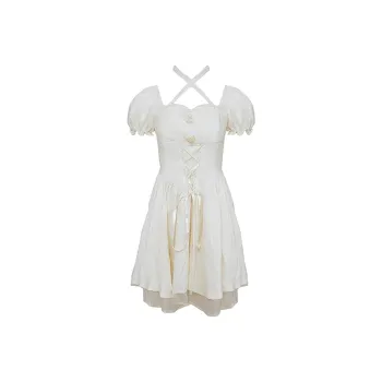 Incolore Short Sleeved Dresses Women's White