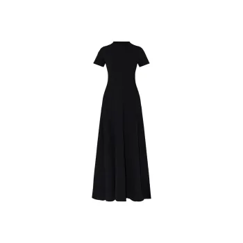 Vetements Logo Embroidered Crewneck Maxi Dress