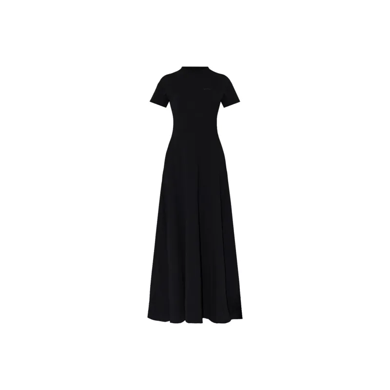 Vetements Logo Embroidered Crewneck Maxi Dress-0