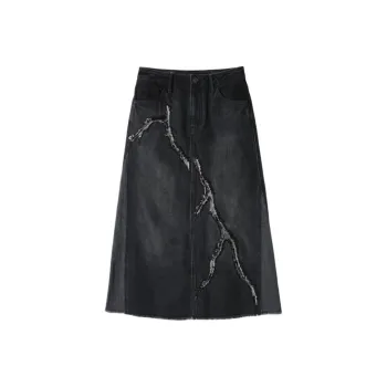 ABLE JEANS Denim Long Skirt Women's Charcoal Black