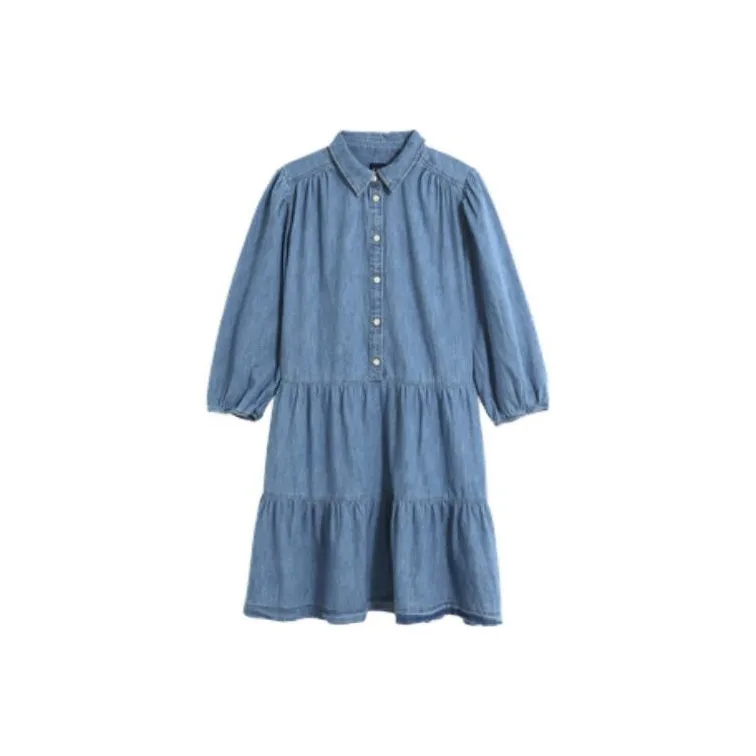 GAP Short-Sleeved Dresses Women's Light Blue-0