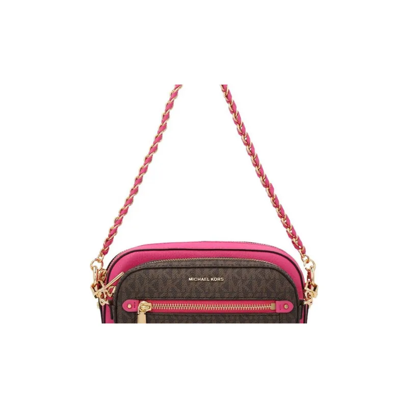 MICHAEL KORS Jet Set Canvas With Leather Handbag, Shoulder Bag, Crossbody Bag Women's Pink-2