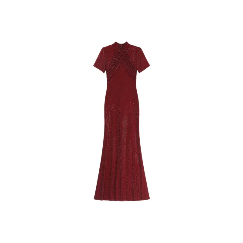 Self-portrait Rhinestone Mesh Midi Dress-0