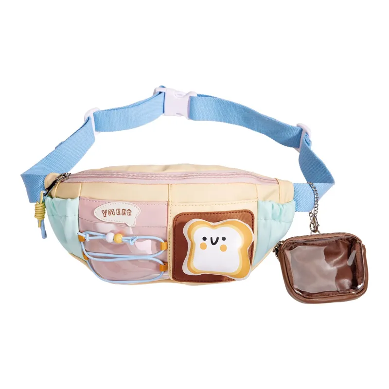 Sound For Life Fabric Sling Bag, Fanny Pack Unisex Khaki/Yellow-5