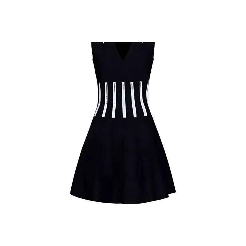 Alexander McQueen V Neck Cut Out Detailed Mini Dress-3