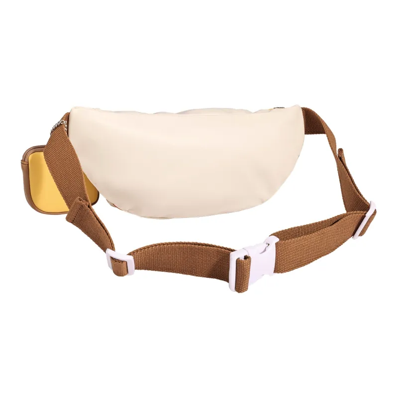 Sound For Life Fabric Sling Bag, Fanny Pack Unisex Khaki/Yellow-3