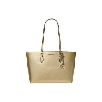 MICHAEL KORS Sheila Coated Canvas Tote Bag, Shopping Bag, Shoulder Bag Medium Size Women's Gold