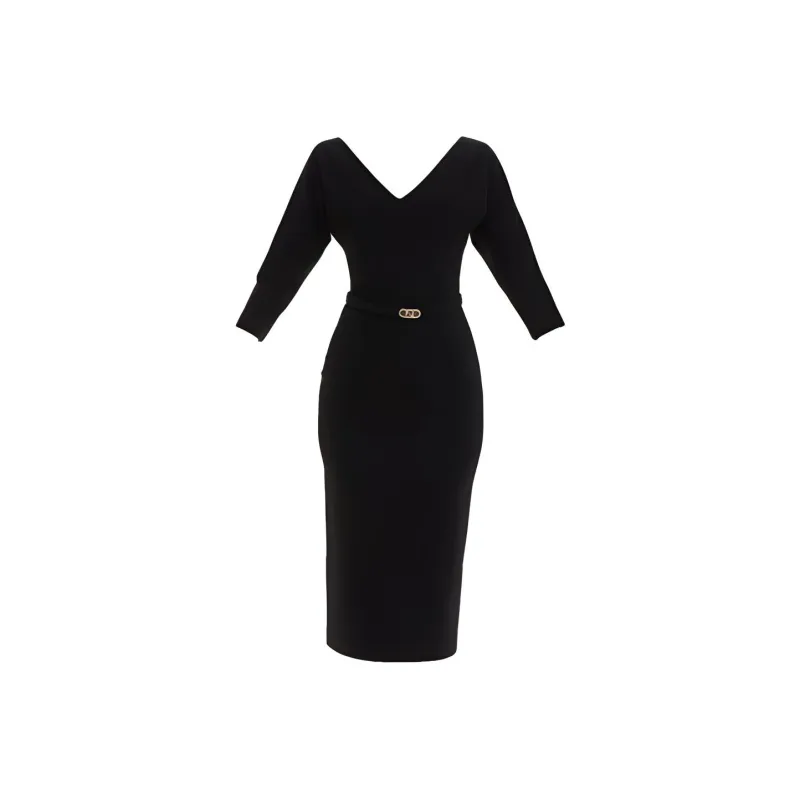 FENDI Long-Sleeved Dresses Women's Black-0