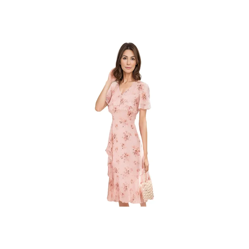 Mapping Short Sleeved Dresses Women's Pink-0