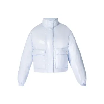 Victoria's Secret Sweaty Betty Shine Cropped Ski Puffer / Salt Blue Puffer Jacket Women's Salt Blue