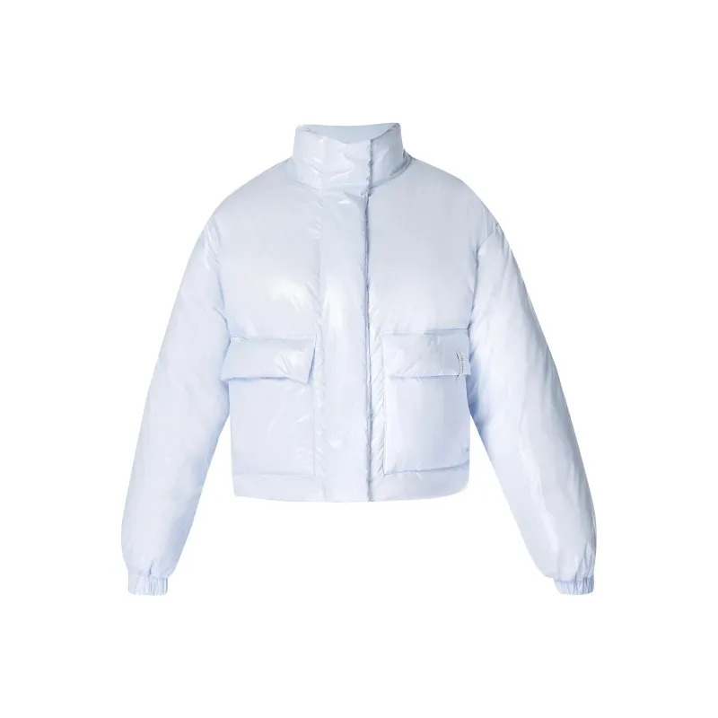 Victoria's Secret Sweaty Betty Shine Cropped Ski Puffer / Salt Blue Puffer Jacket Women's Salt Blue-0