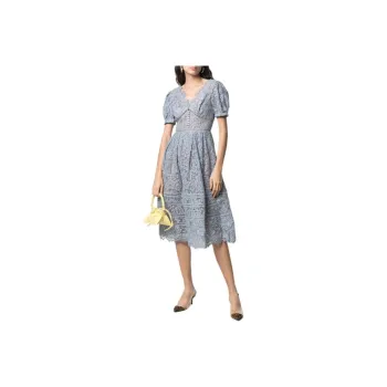 Self portrait Short Sleeved Dress Women's Blue