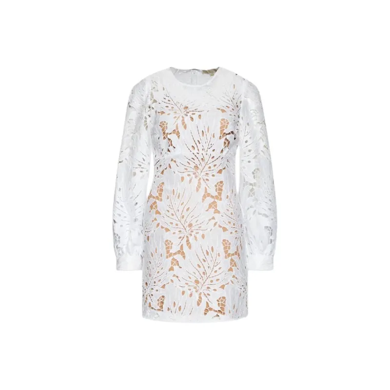 MICHAEL KORS MMK SS22 Long Sleeved Dress Women's White-0