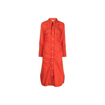 GANNI Long-Sleeved Dresses Women's Orange